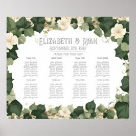 Eleganter Ivy Wedding Table Plan und Einladungen Poster