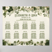 Eleganter Ivy Wedding Table Plan und Einladungen Poster (Vorne)