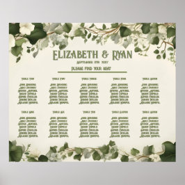 Eleganter Ivy Wedding Table Plan und Einladungen Poster