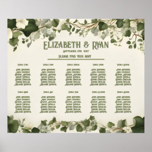 Eleganter Ivy Wedding Table Plan und Einladungen Poster