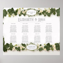 Eleganter Ivy Wedding Table Plan und Einladungen Poster