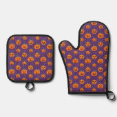 Eleganter Jack O' Lanterns Ofenhandschuh & Topflappen-Set (Vorderseite)