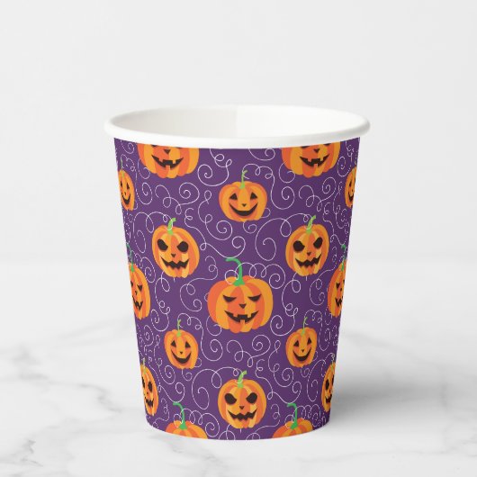 Eleganter Jack O' Lanterns Pappbecher (Links)