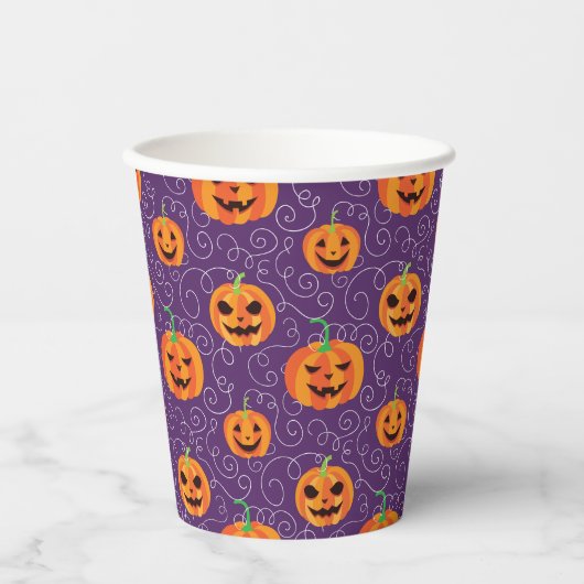Eleganter Jack O' Lanterns Pappbecher (Vorderseite)