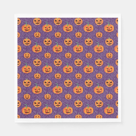 Eleganter Jack O' Lanterns Serviette (Vorderseite)