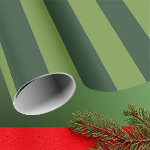Eleganter Jägergrüner Garten Grün Streifen  Geschenkpapier