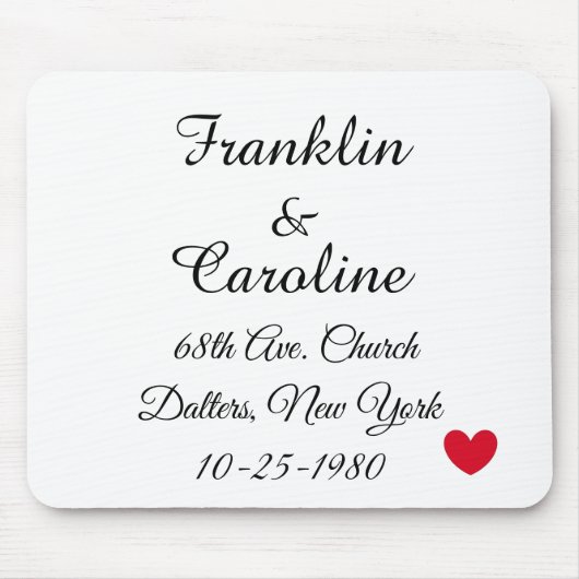 Eleganter Jahrestag Mousepad (Vorne)