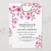 Eleganter japanischer Cherry Blossom Abschluss Einladung (Vorne/Hinten)