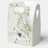 Eleganter japanischer Crane Watercolor Bamboo Geschenkschachtel (Geöffnet)