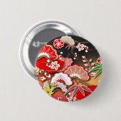 Eleganter japanischer Herbst Kimono Button (Vorne & Hinten)