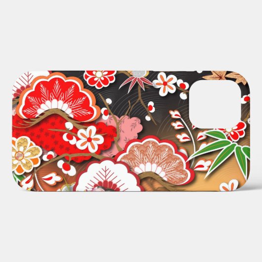 Eleganter japanischer Herbst Kimono Case-Mate iPhone Hülle (Rückseite (Horizontal))