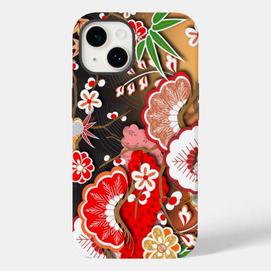 Eleganter japanischer Herbst Kimono Case-Mate iPhone Hülle (Rückseite)