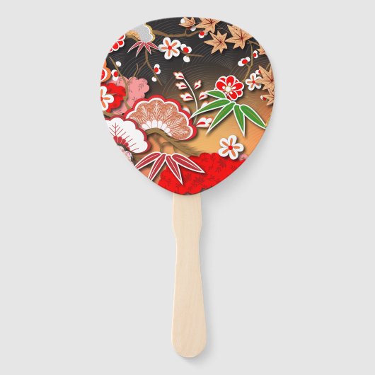 Eleganter japanischer Herbst Kimono Fächer (Rückseite)