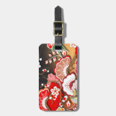 Eleganter japanischer Herbst Kimono Gepäckanhänger (Vorderseite vertikal)