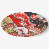 Eleganter japanischer Herbst Kimono Pappteller (Schrägansicht)