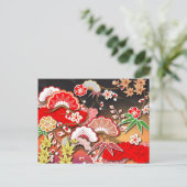 Eleganter japanischer Herbst Kimono Postkarte (Stehend Vorderseite)