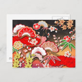 Eleganter japanischer Herbst Kimono Postkarte (Vorne/Hinten)