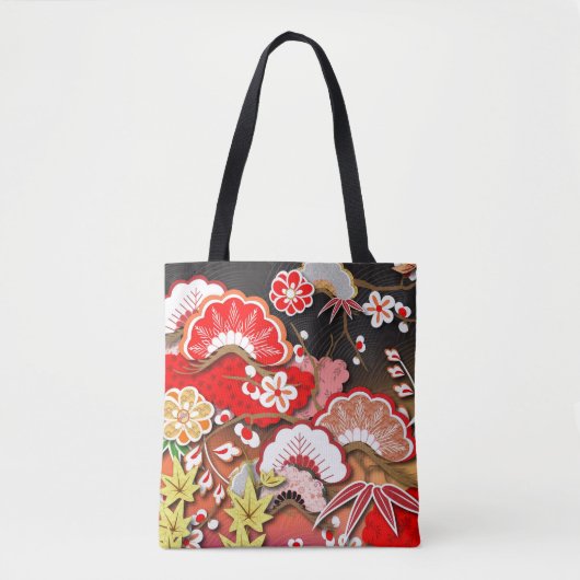 Eleganter japanischer Herbst Kimono Tasche (Vorderseite)