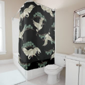 Eleganter japanischer Kranich: künstlerische Darst Duschvorhang (Beispiel)