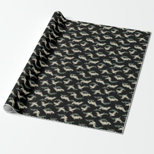 Eleganter japanischer Kranich: künstlerische Darst Geschenkpapier
