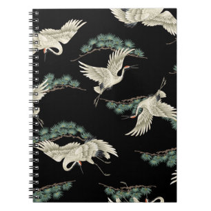 Eleganter japanischer Kranich: künstlerische Darst Notizblock