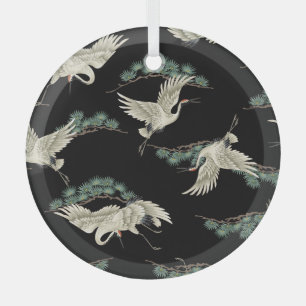 Eleganter japanischer Kranich: künstlerische Darst Ornament Aus Glas