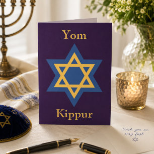 Eleganter Jom Kippur Stern Davids Karte