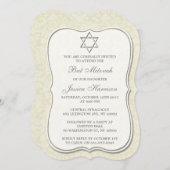 Eleganter jüdischer Star von David Bat Mitzvah Einladung (Vorne/Hinten)