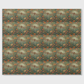 Eleganter Jugendstil Frühlingsgrüne Libelle Geschenkpapier (Flach)