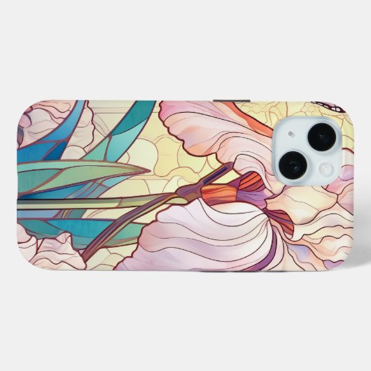 Eleganter Jugendstil-Glass Iris Butterfly Case-Mate iPhone Hülle (Rückseite (Horizontal))