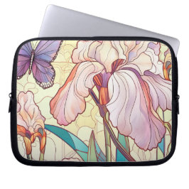 Eleganter Jugendstil-Glass Iris Butterfly Laptopschutzhülle