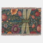 Eleganter Jugendstil Herbstblüten Libelle Decke (Vorderseite)