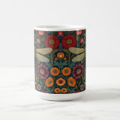 Eleganter Jugendstil Herbstblüten Libelle Kaffeetasse (Mittel)