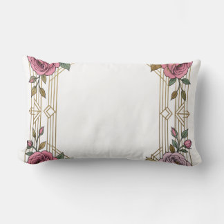 Eleganter Jugendstil-Hochzeitsrosenrahmen-Rand Lendenkissen