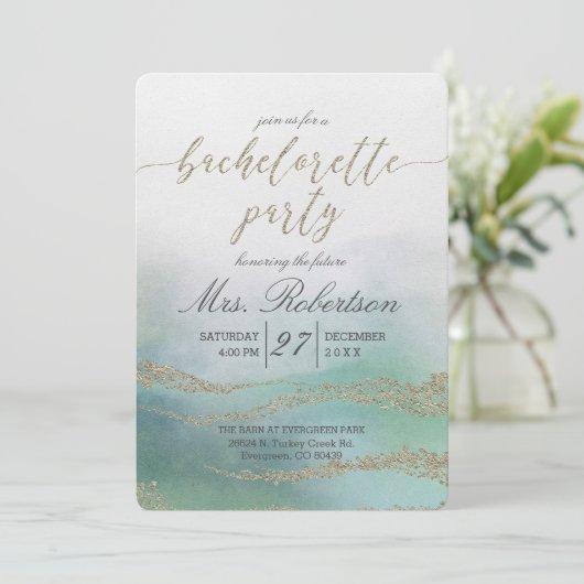 Eleganter Junggeselinnen-Abschied Einladung (Stehend Vorderseite)