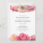 Eleganter Junggeselinnen-Abschied für Vintage Rose Einladung (Vorderseite)
