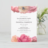 Eleganter Junggeselinnen-Abschied für Vintage Rose Einladung (Stehend Vorderseite)