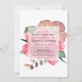 Eleganter Junggeselinnen-Abschied für Vintage Rose Einladung (Vorderseite)