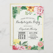 Eleganter Junggeselinnen-Abschied Wasserfarben Einladung (Vorne/Hinten)
