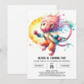 Eleganter Jungle Monkey Geburtstag Einladung (Vorne/Hinten)