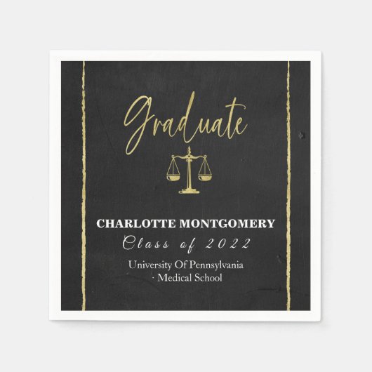 Eleganter Jurastudium Abschluss Serviette (Vorderseite)