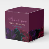 Eleganter Juwel tönt Blume Bordeaux Hochzeit Geschenkschachtel (Vorderseite)