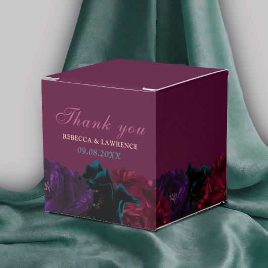 Eleganter Juwel tönt Blume Bordeaux Hochzeit Geschenkschachtel