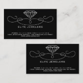 ELEGANTER JUWELIER-DIAMANT-VORDERE U. HINTERE VISITENKARTE (Vorne/Hinten)