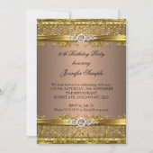 Eleganter Kaffee Brown Gold Damask Diamond Geburts Einladung (Vorderseite)