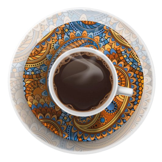 Eleganter Kaffee-Cup-Druckknopf - SRF Keramikknauf (Vorderseite)