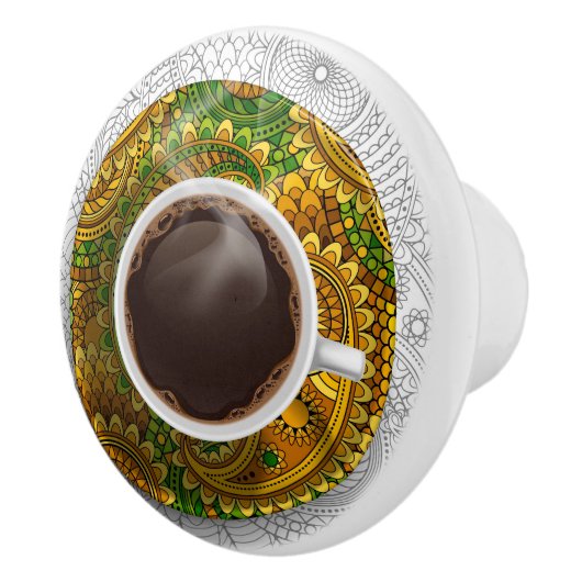 Eleganter Kaffee-Cup-Druckknopf - SRF Keramikknauf (Rechts)