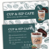 Eleganter Kaffee Cup Green Cafe Bäckerei Visitenkarte