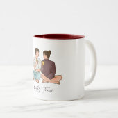 "Eleganter Kaffee für Paare, die sich am Morgen fr Zweifarbige Tasse (VorderseiteRechts)