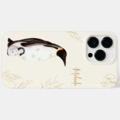 Eleganter Kaiser Pinguin Botanischer Gold-Glitzer Case-Mate iPhone Hülle (Rückseite (Horizontal))